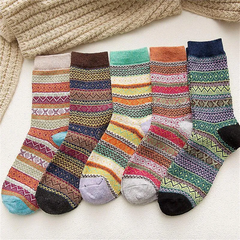 10 Pairs Of Wool Socks, Thermal Socks For Women, Warm Winter Socks For Women, Thick Knitted Socks, Winter Women's Socks, Col