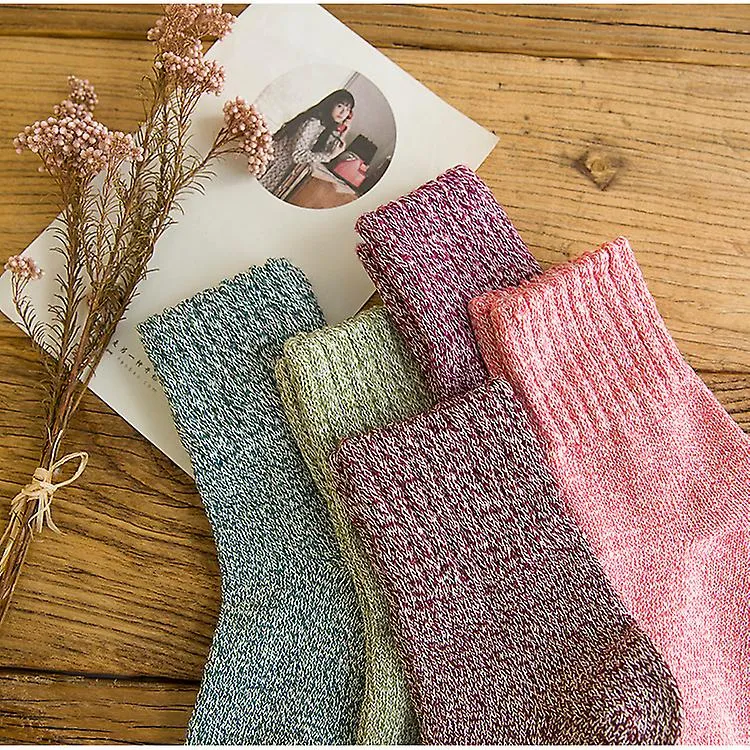 10 Pairs Of Wool Socks, Thermal Socks For Women, Warm Winter Socks For Women, Thick Knitted Socks, Winter Women's Socks, Col