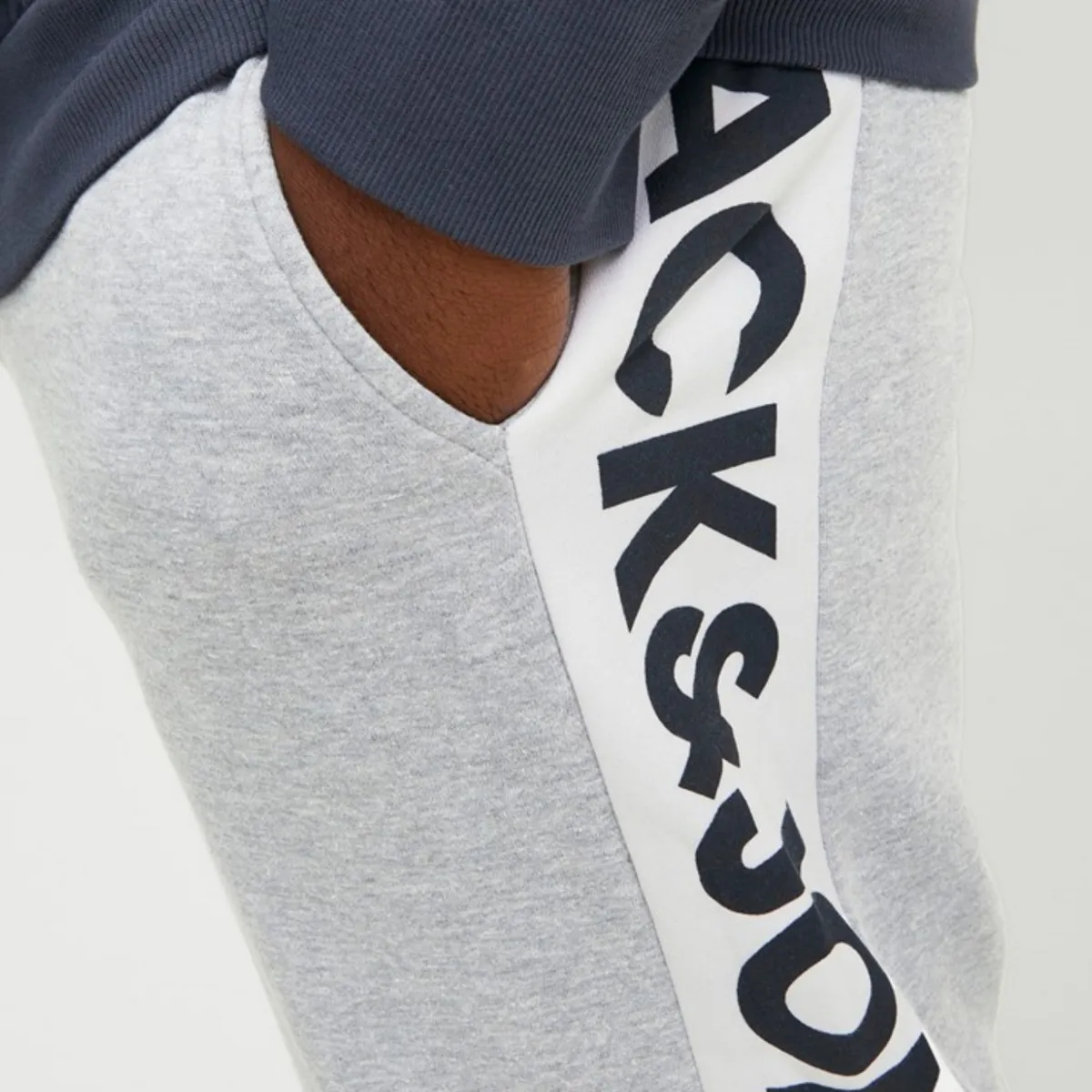 12199434 JPSTWILL LOGO JJBLOCK SWEAT VG PS NOOS LIGHT GREY MELA