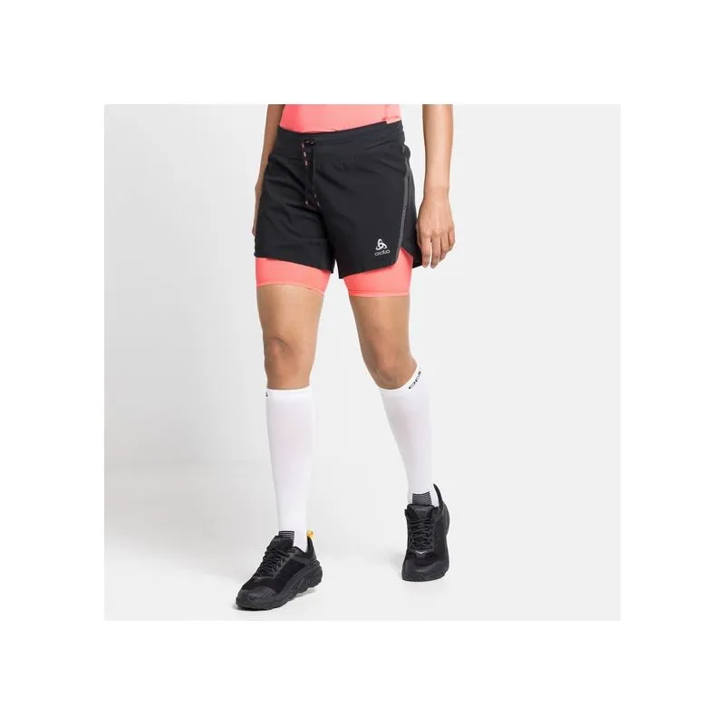 2 EN 1 SHORT ODLO AXALP TRAIL (NEGRO  SIESTA) MUJER