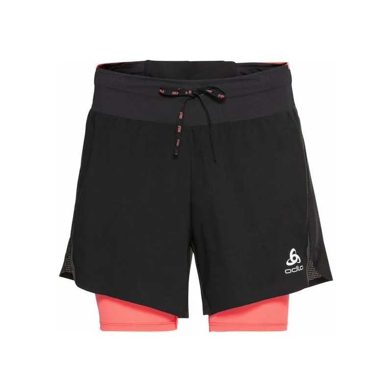 2 EN 1 SHORT ODLO AXALP TRAIL (NEGRO  SIESTA) MUJER