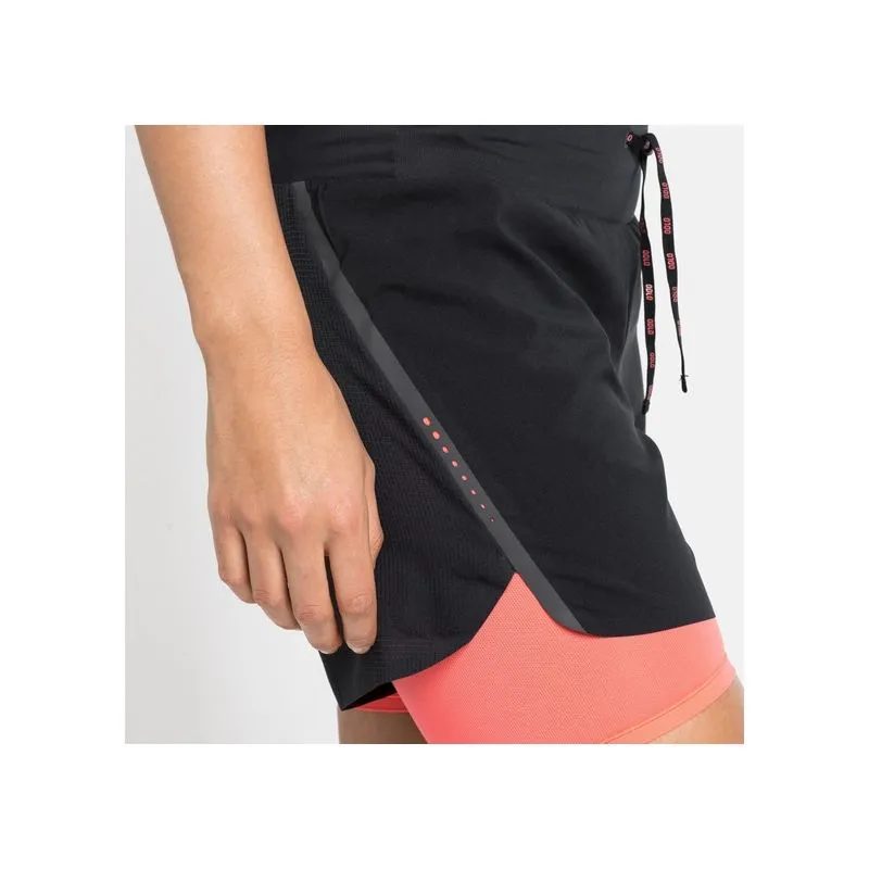2 EN 1 SHORT ODLO AXALP TRAIL (NEGRO  SIESTA) MUJER