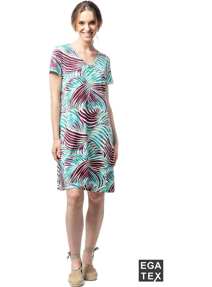 550 VESTIDO MANGA CORTA HOJAS