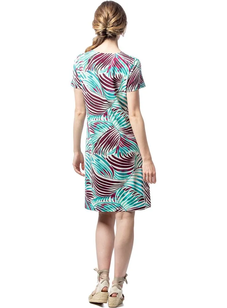 550 VESTIDO MANGA CORTA HOJAS