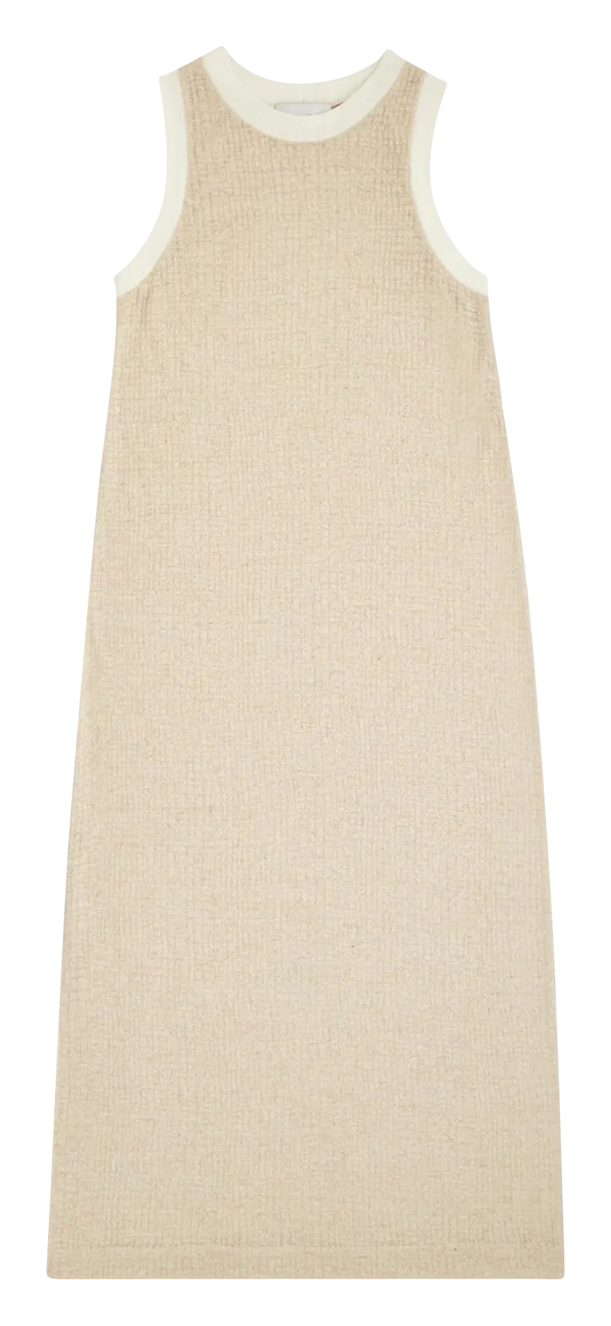 ALBERTINE KINA  VESTIDO DE PLAYA RECTO CUELLO REDONDO CALADO EN BEIGE