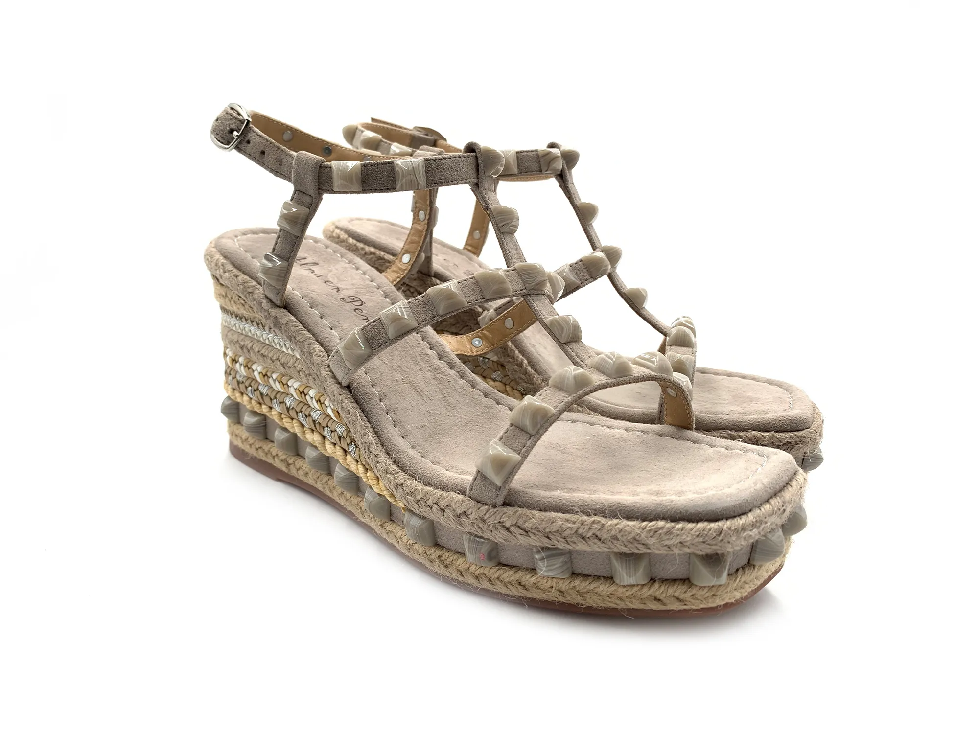 Alma En Pena V23451 Sandalia Plataforma Suede Taupe Mujer