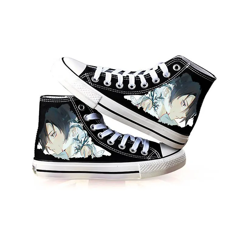 Anime The Promised Neverland Emma Cosplay Canvas Shoes Girls Boys Fashiob High Shoes Casual Breathable Couple Flat Shoes