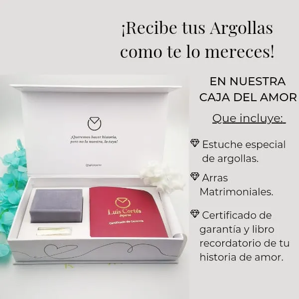 Argollas y Anillo en Oro 18K y Plata Ley 975 /REF. 041SOP