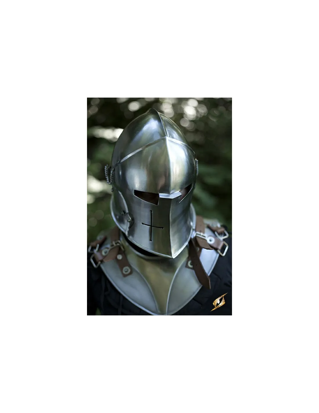 Bacinete medieval con visor