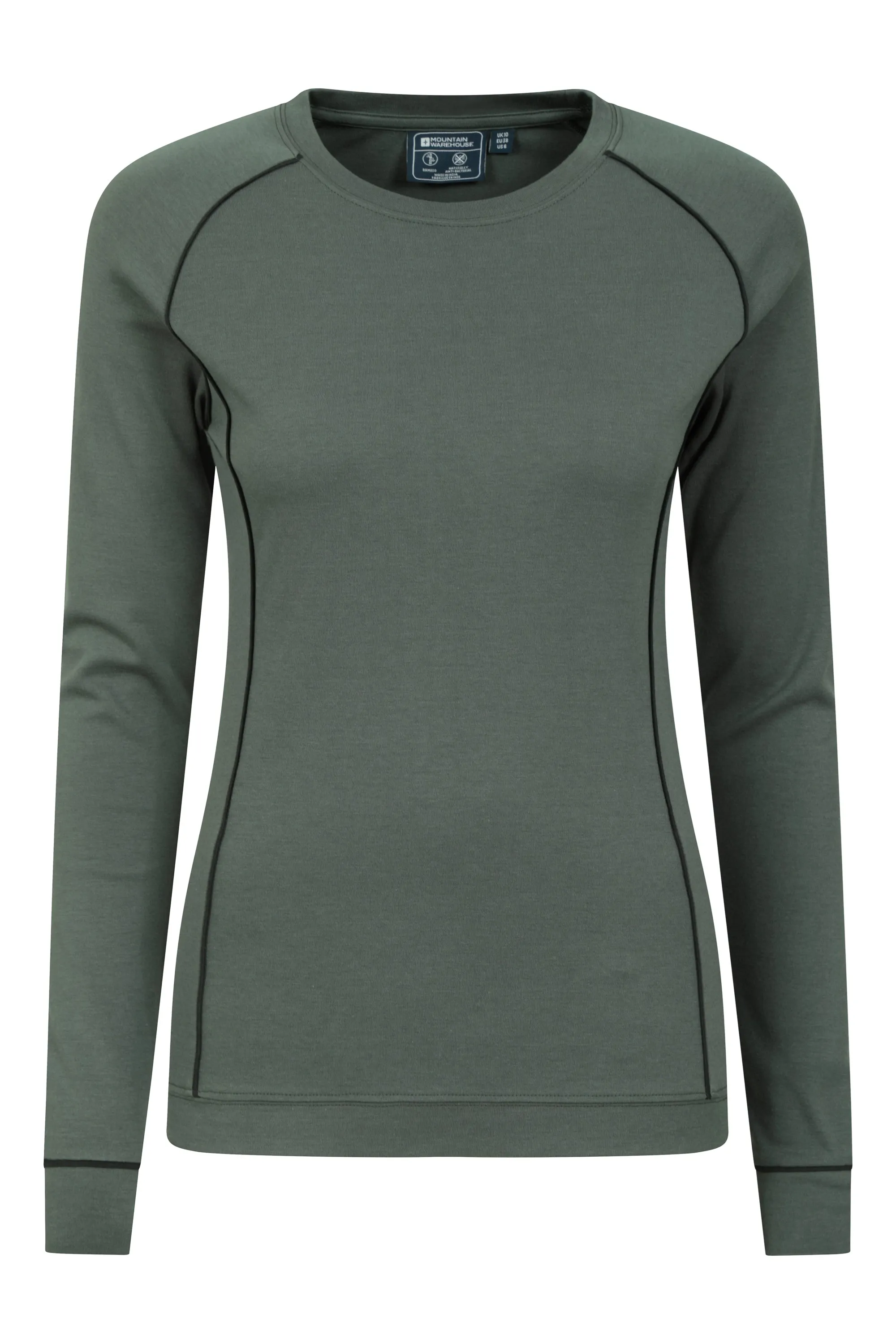Bamboo top de cuello redondo para mujer
