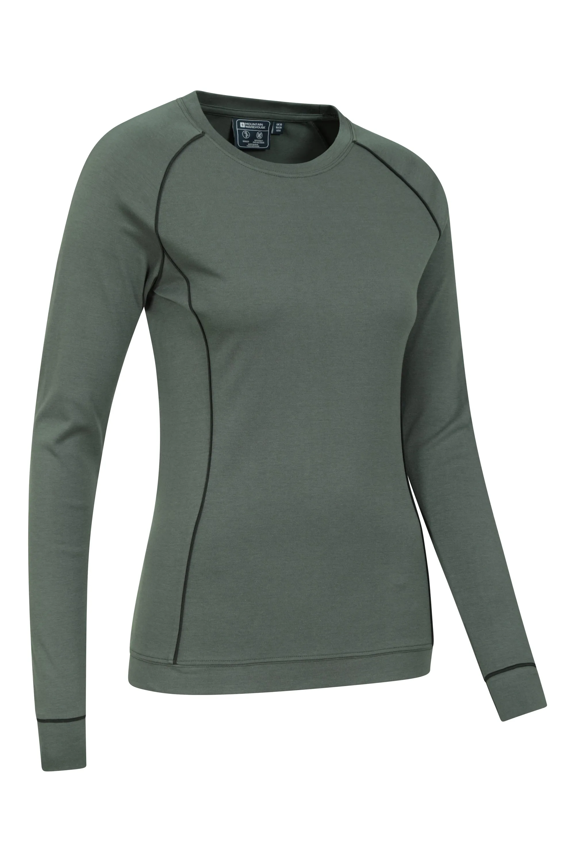 Bamboo top de cuello redondo para mujer