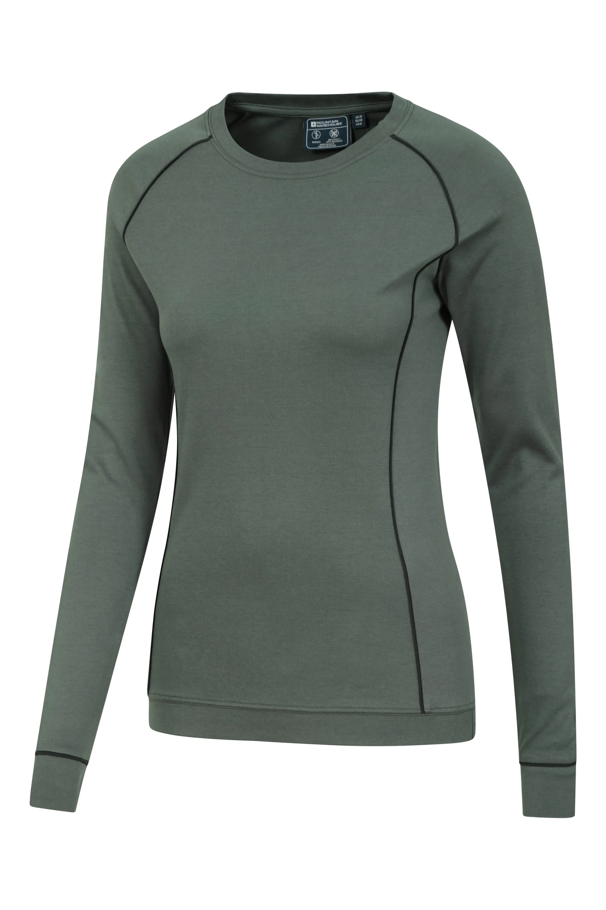 Bamboo top de cuello redondo para mujer