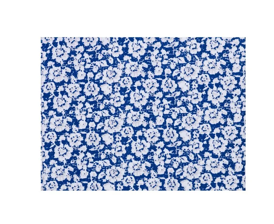 BLUE COTTON SHIRT WITH WHITE FLOWERS PRINT  MARCOLIN