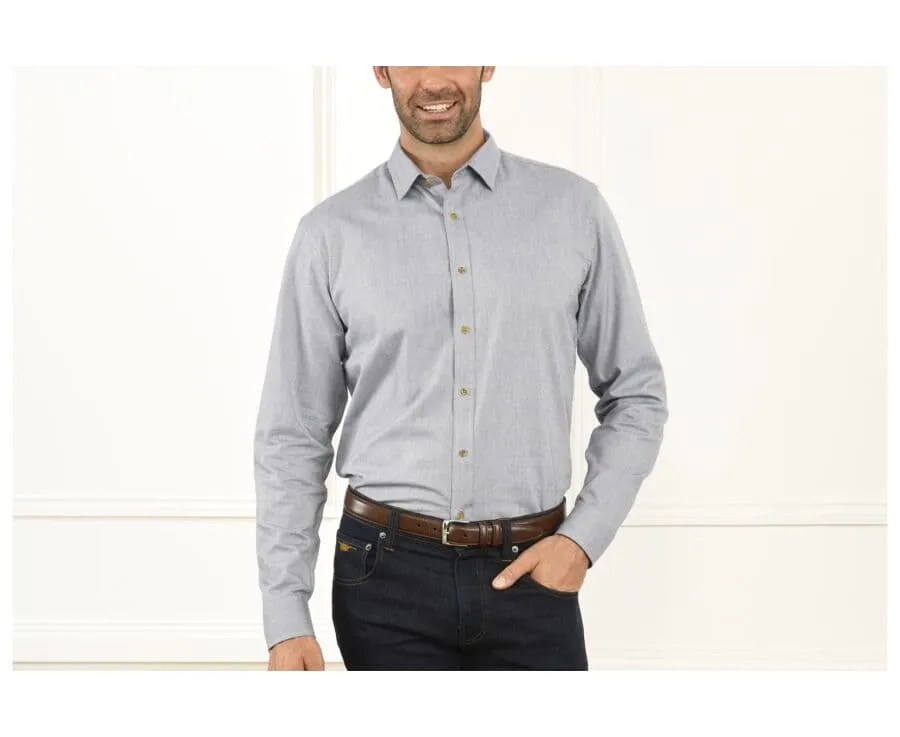 BLUE LIGHT GREY OXFORD SHIRT  EVRARD
