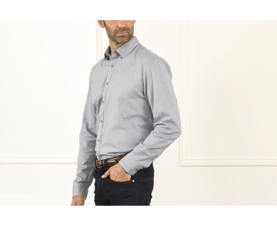 BLUE LIGHT GREY OXFORD SHIRT  EVRARD