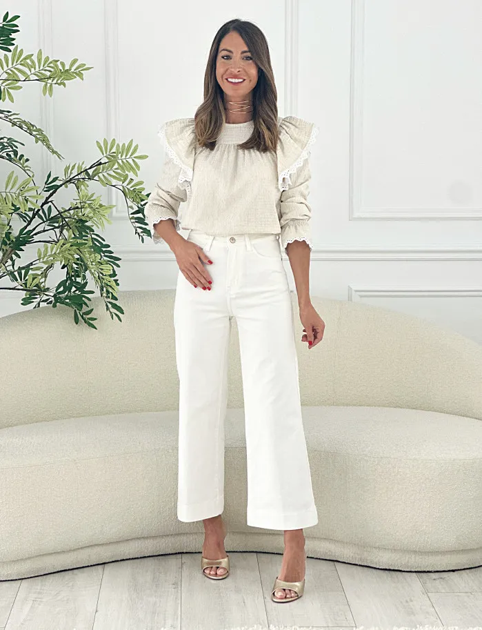 Blusa Carlota puntilla piedra