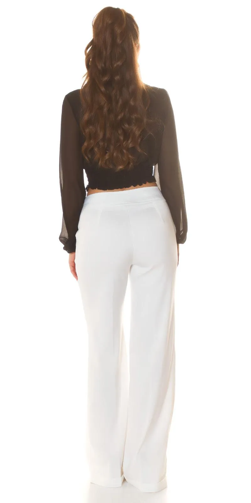Blusa corta manga larga negro