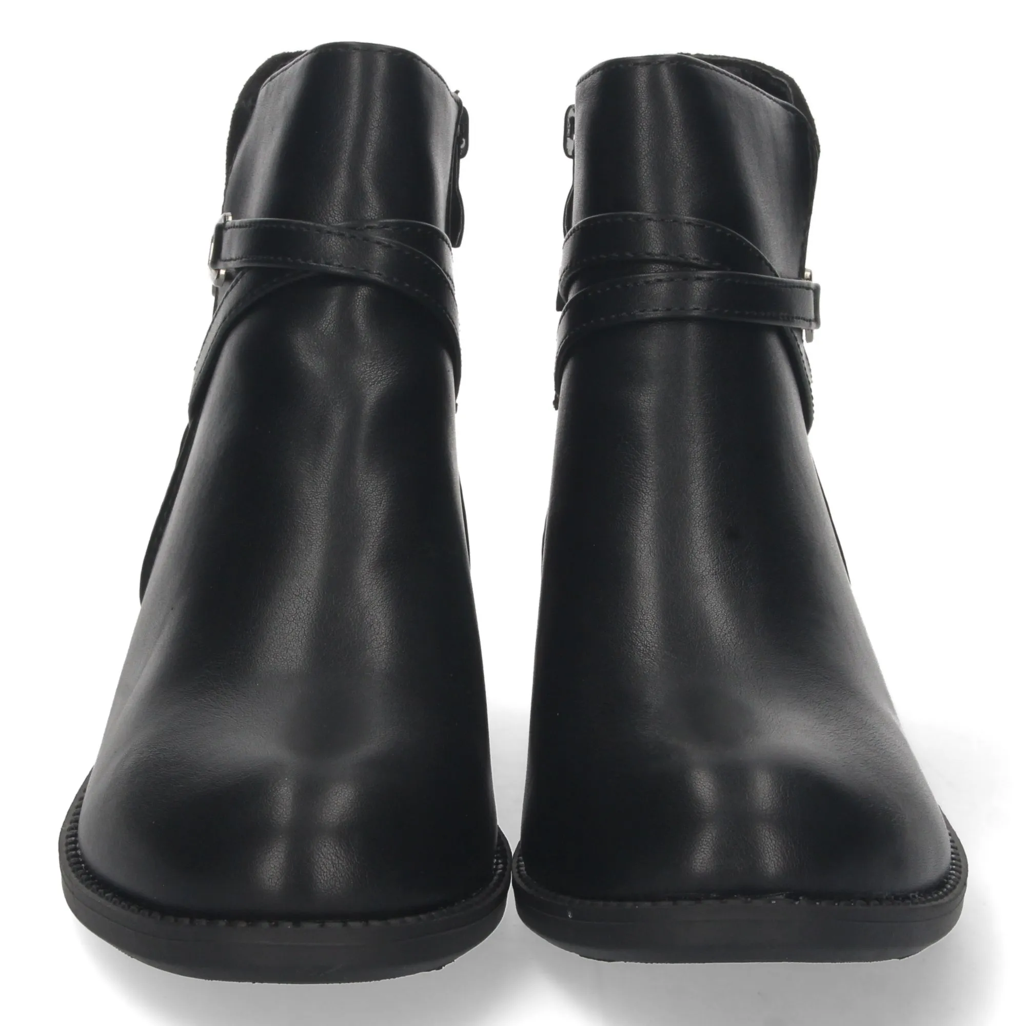 Botines de tacón bajo con cremallera mujer color negro