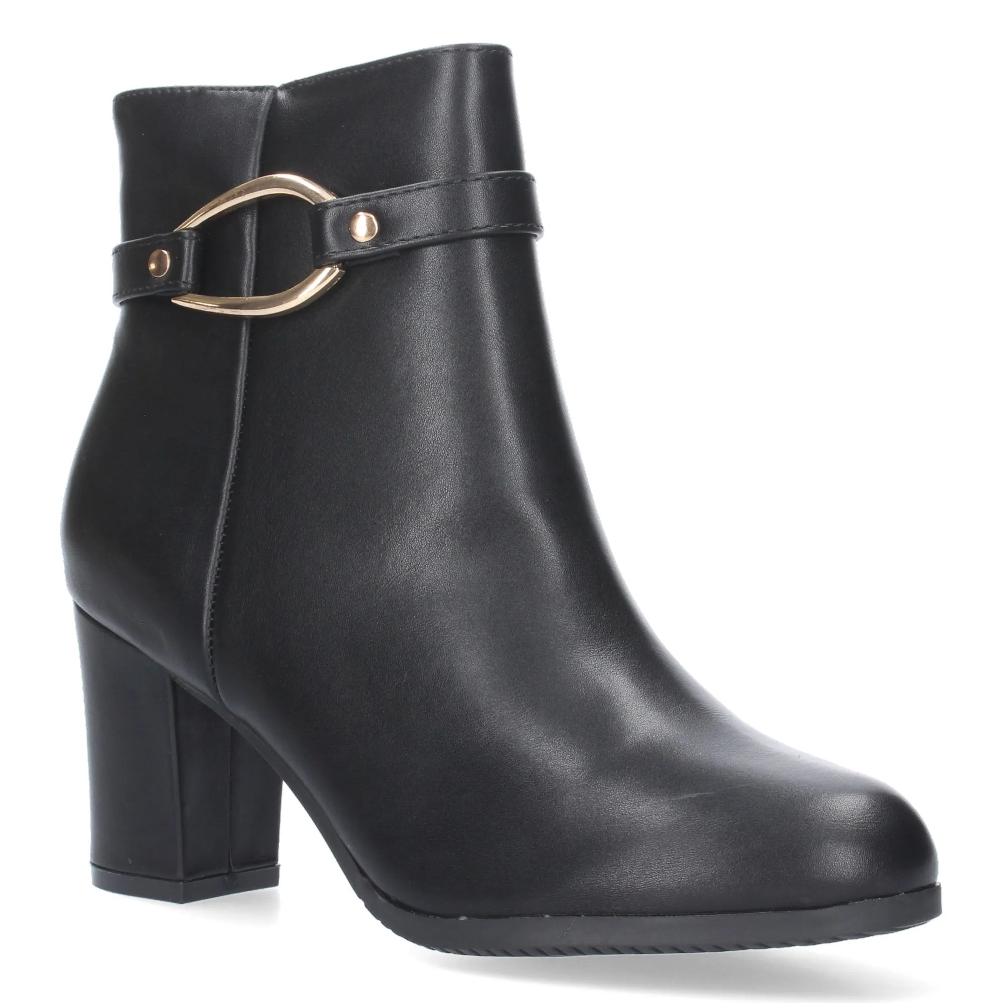 Botines de tacón cómodo diseño hebilla mujer color negro FZ230