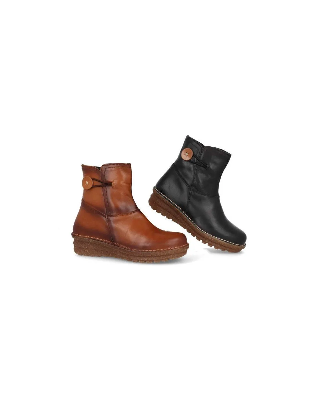 Botines mujer piel suela goma