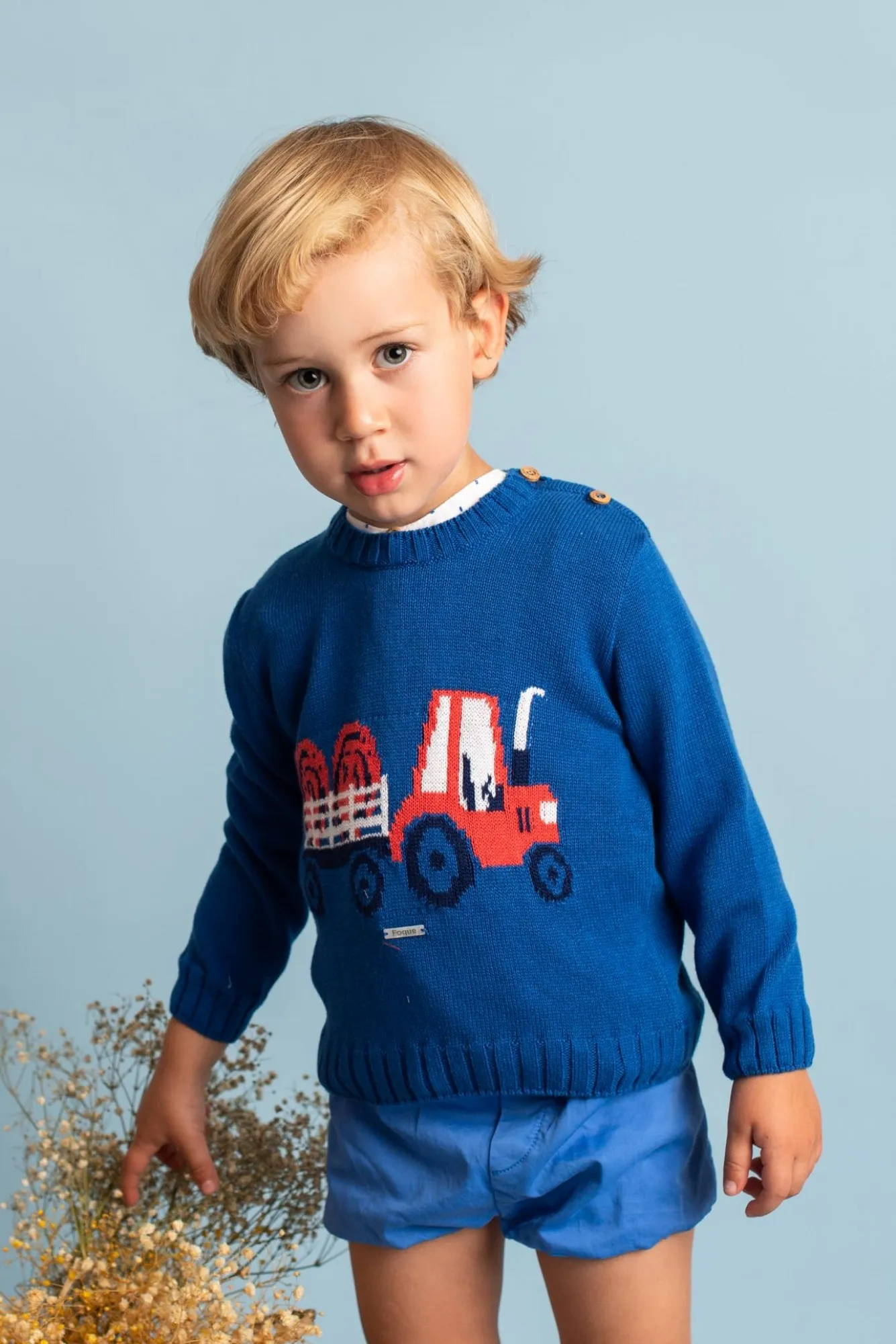 Boy's sweater with Foque Tractor print