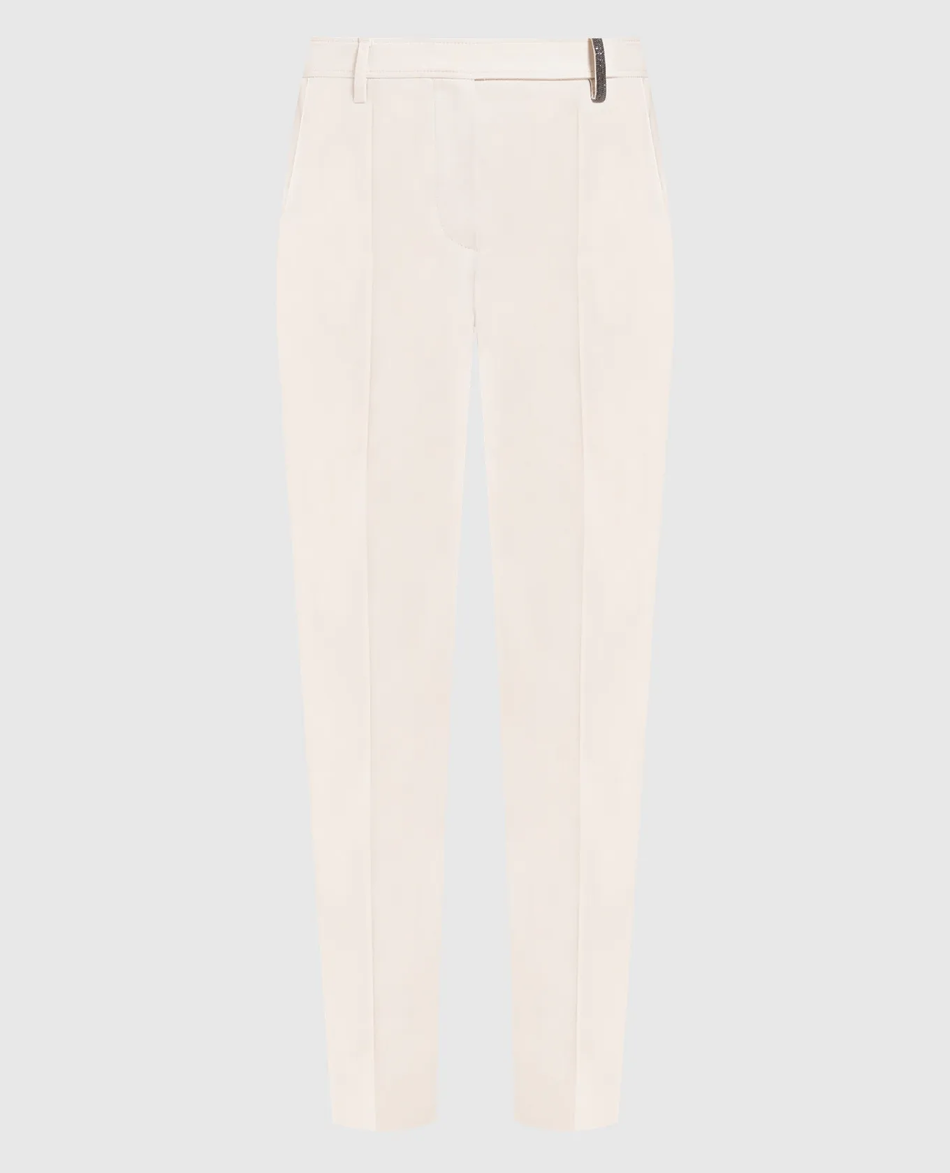 Brunello Cucinelli Beige pants with monil chain