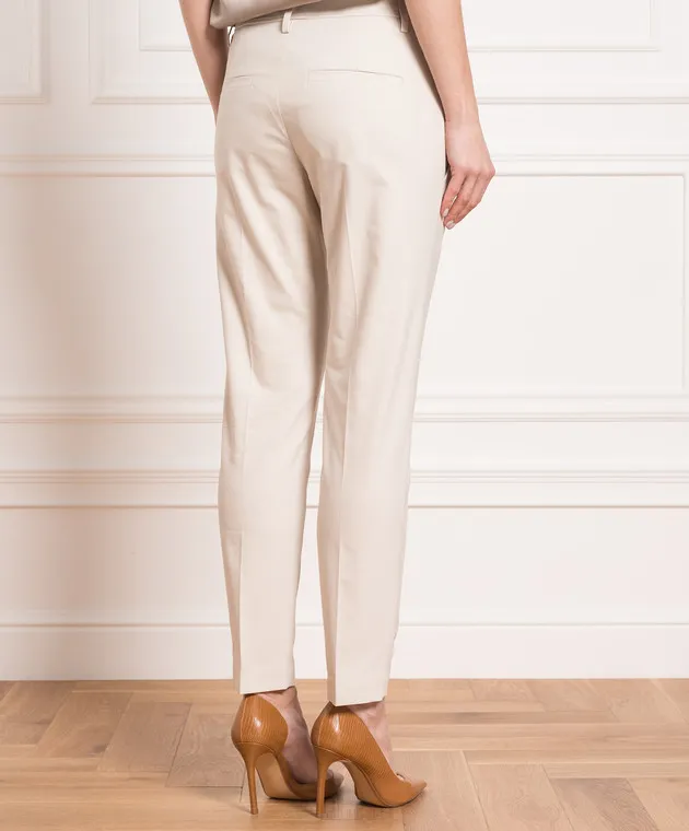 Brunello Cucinelli Beige pants with monil chain