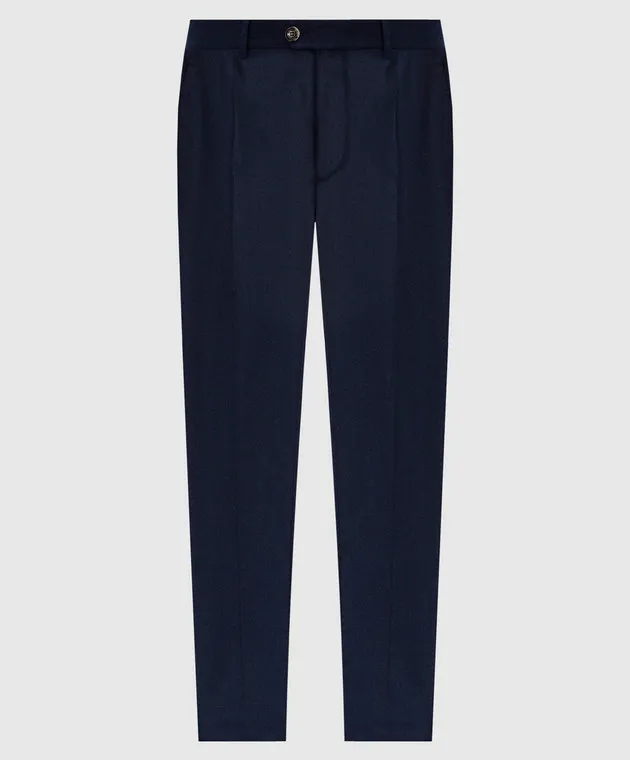 Brunello Cucinelli Blue pants made of wool