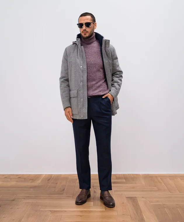 Brunello Cucinelli Blue pants made of wool