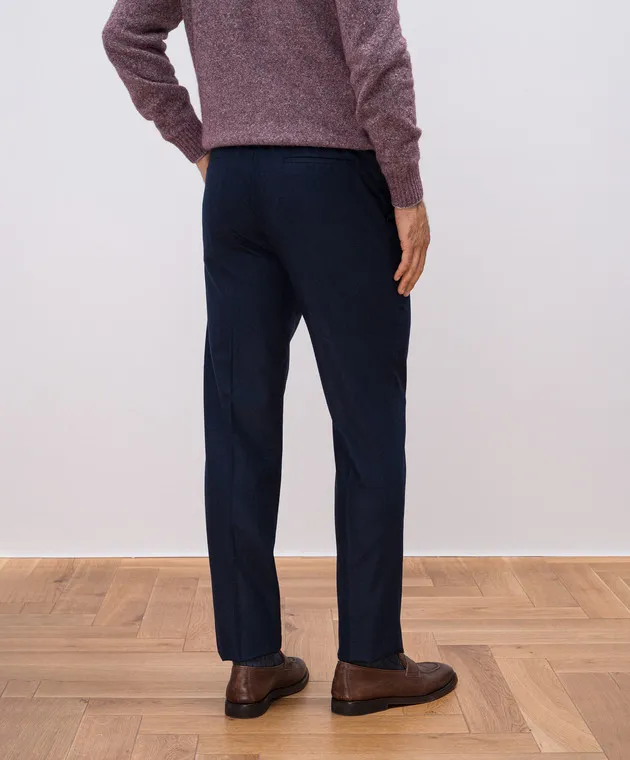 Brunello Cucinelli Blue pants made of wool