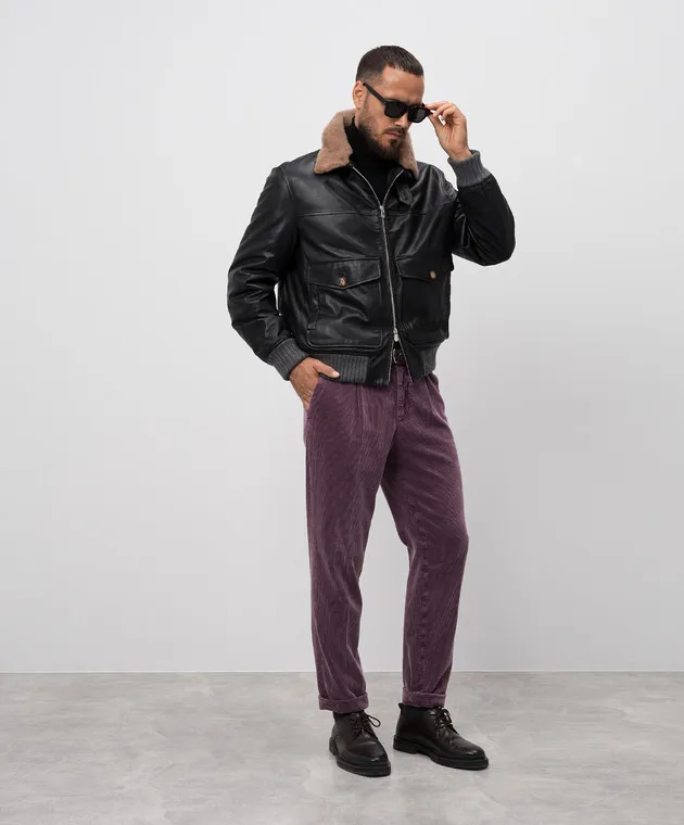 Brunello Cucinelli Purple corduroy pants