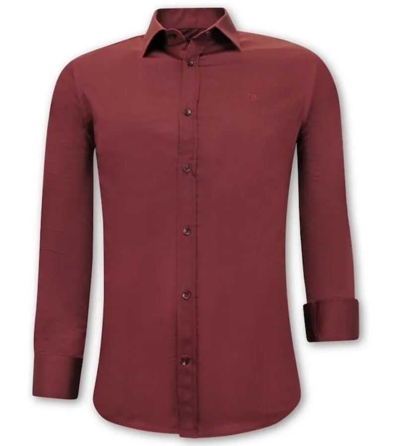 CAMISA CLASICA HOMBRE  3072  BURDEOS