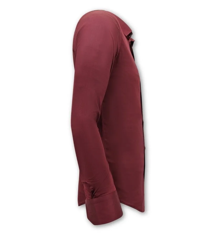 CAMISA CLASICA HOMBRE  3072  BURDEOS