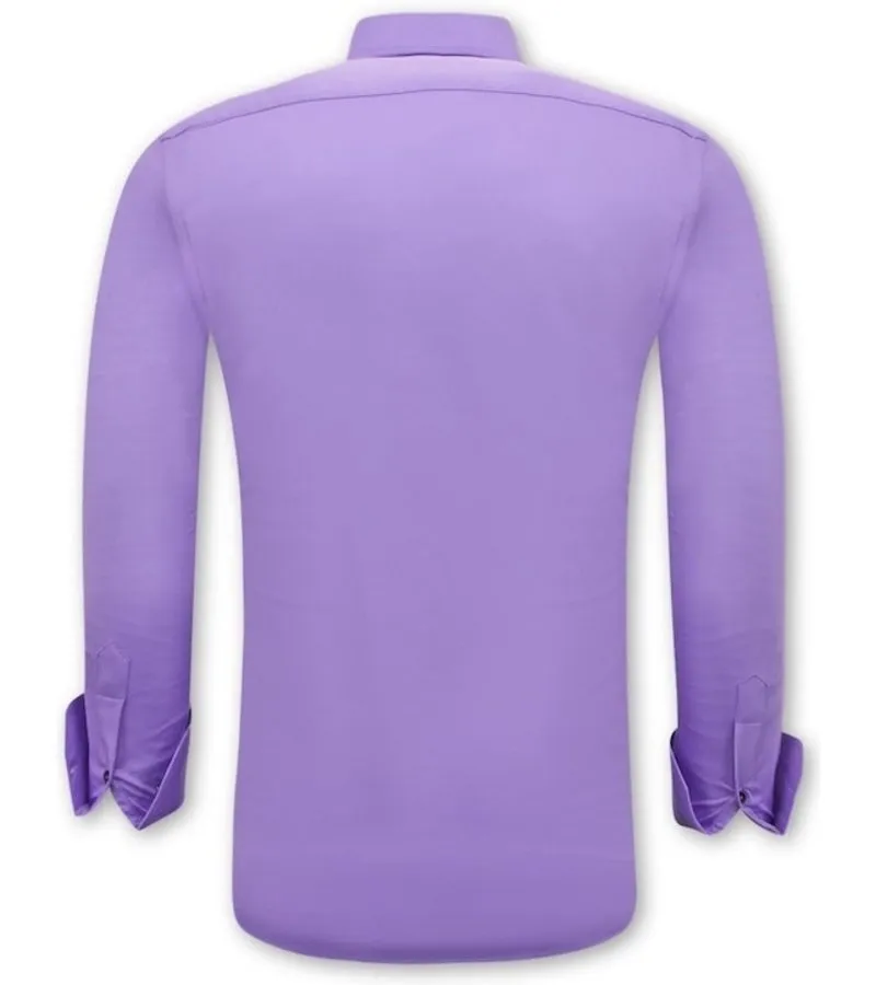 CAMISA CLASICA HOMBRE  3073  MORADO