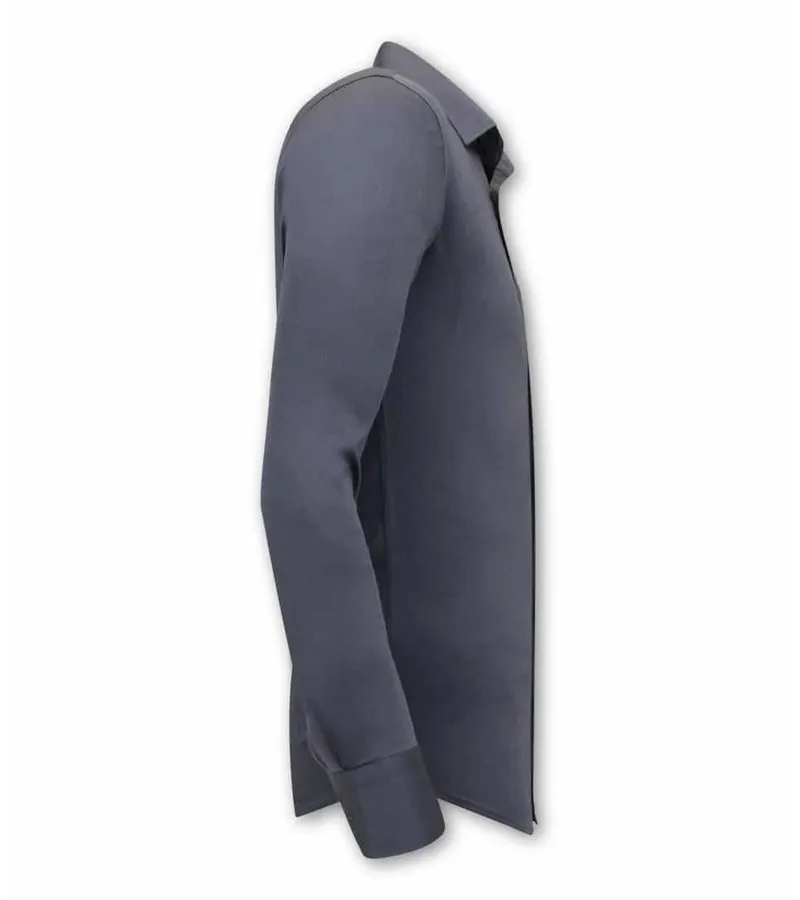 CAMISA CLASICA HOMBRE   3080  GRIS
