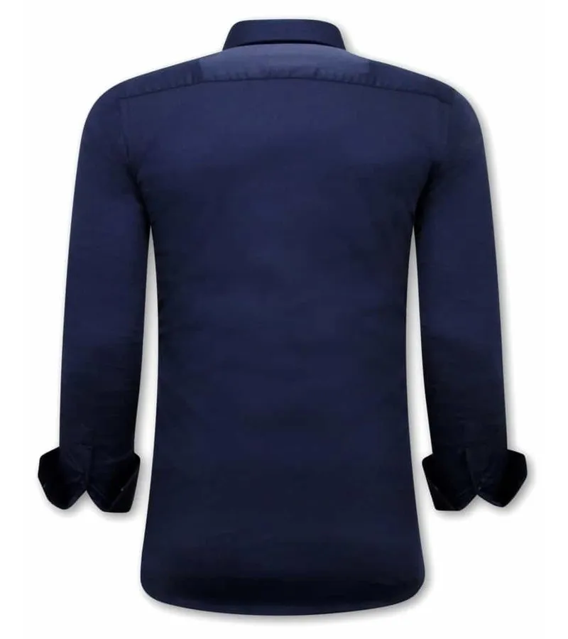 CAMISA CLASICA HOMBRE  3081  AZUL
