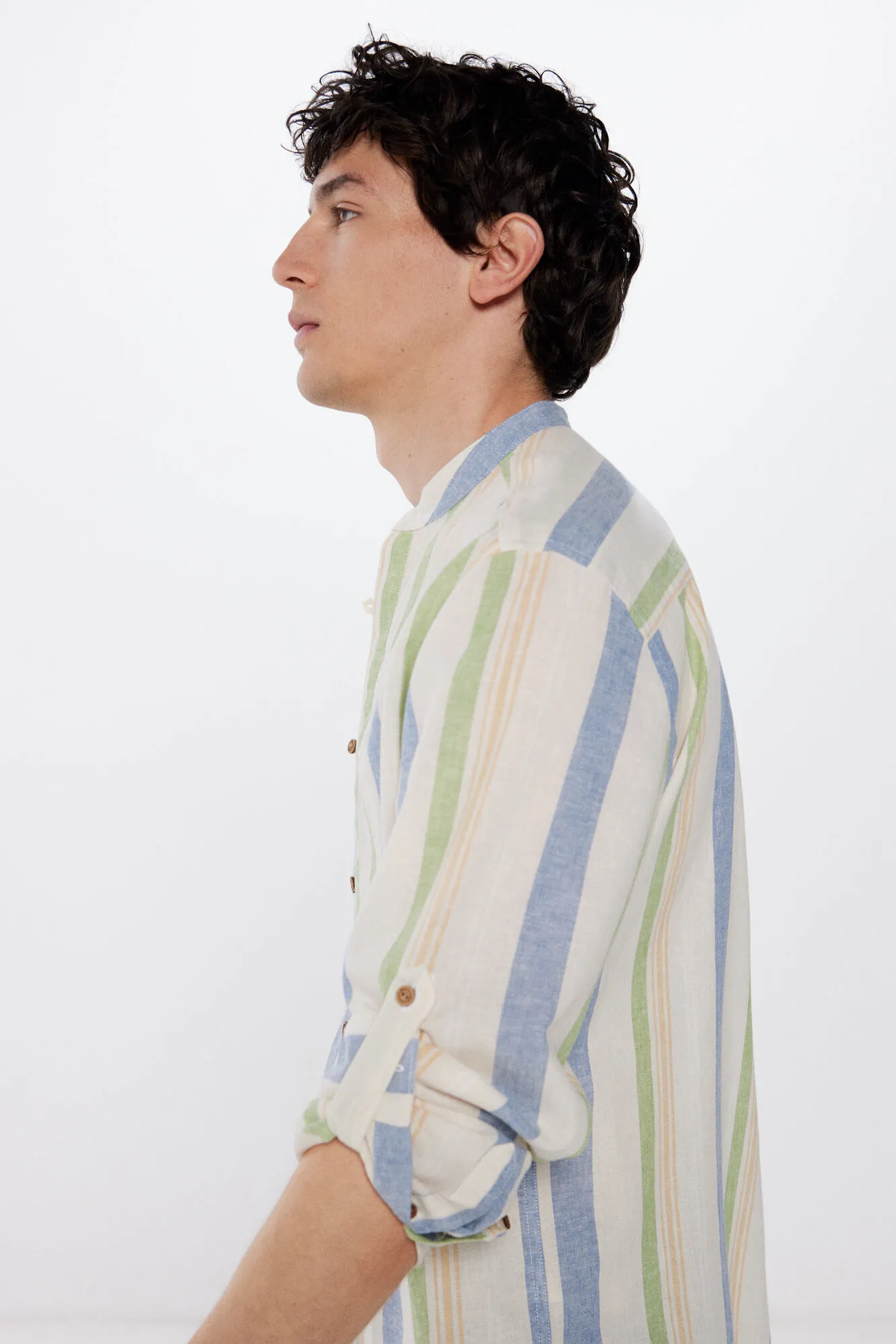 Camisa mao rayas lino