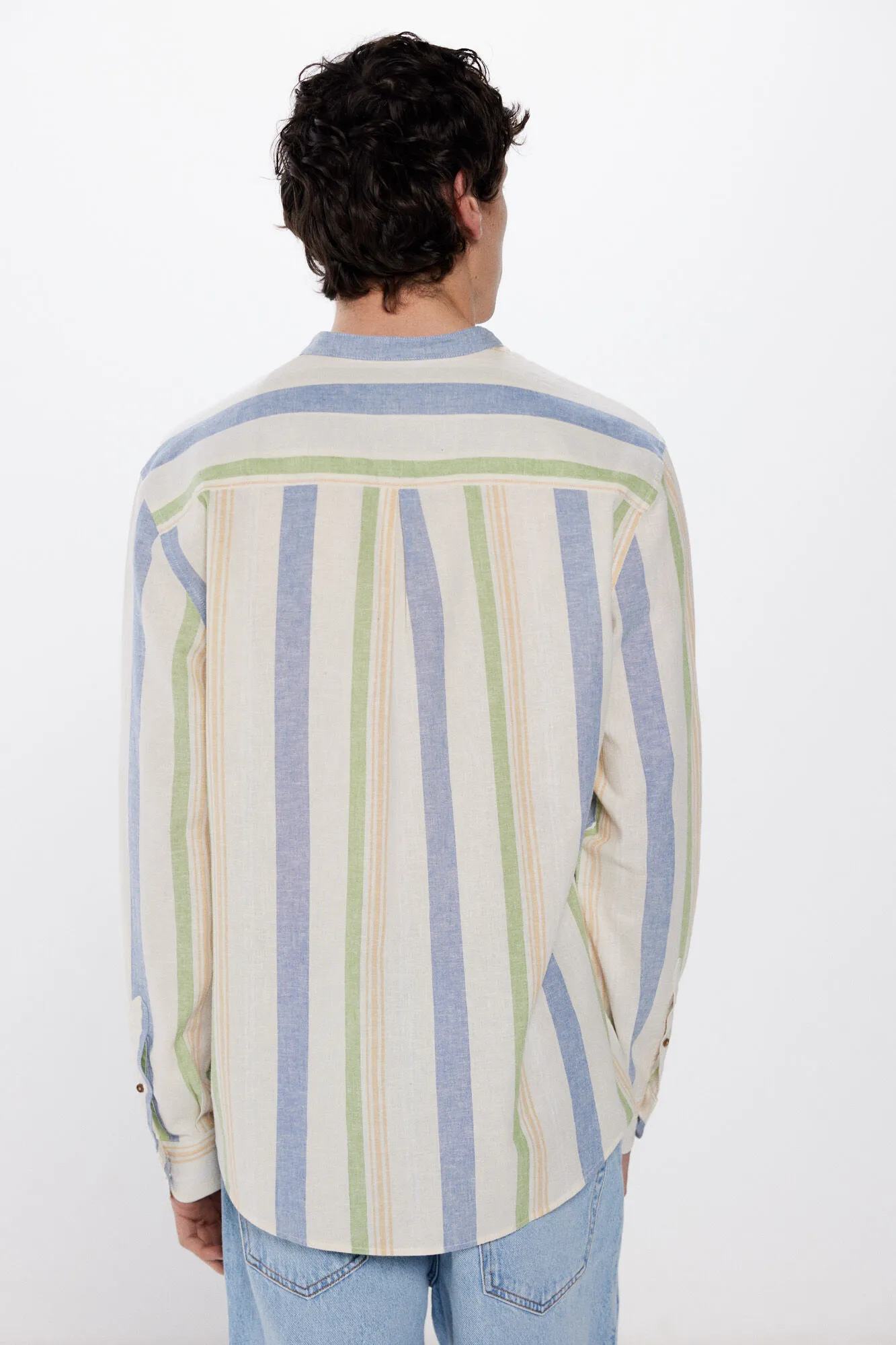 Camisa mao rayas lino