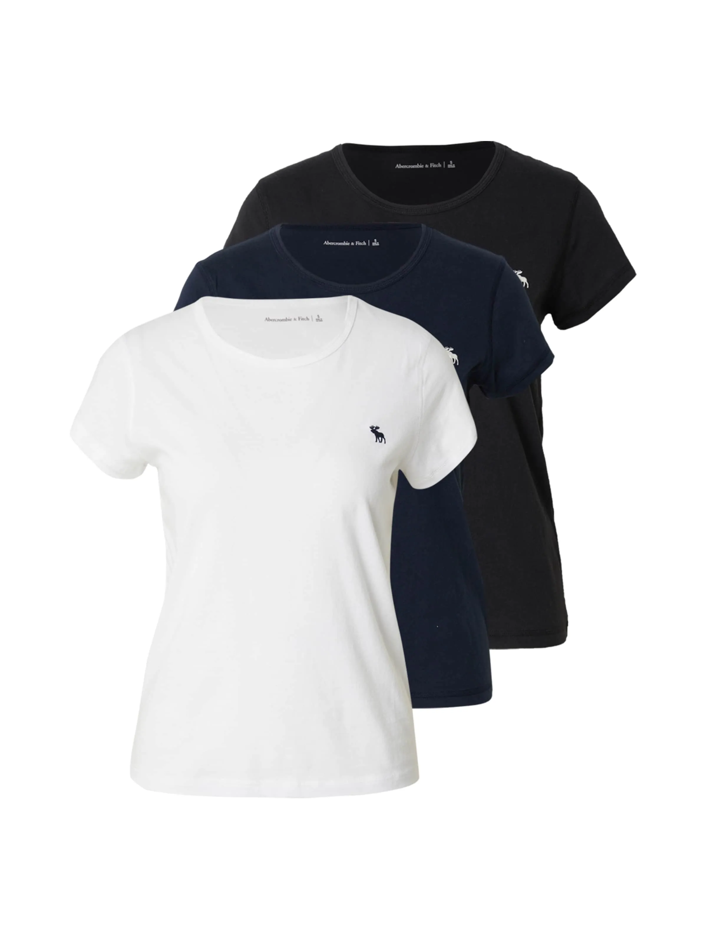 Camiseta Abercrombie & Fitch en Navy, Negro, Blanco