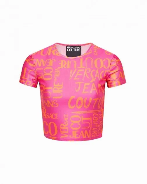 Camiseta corta Versace Jeans Couture 74HAH602 Rosa