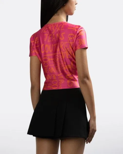 Camiseta corta Versace Jeans Couture 74HAH602 Rosa