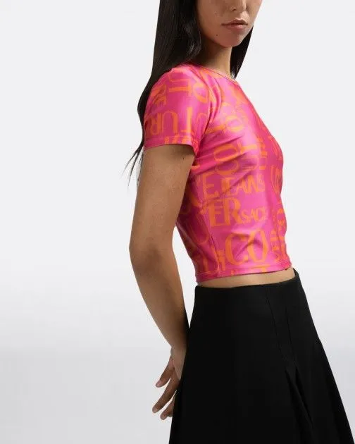 Camiseta corta Versace Jeans Couture 74HAH602 Rosa