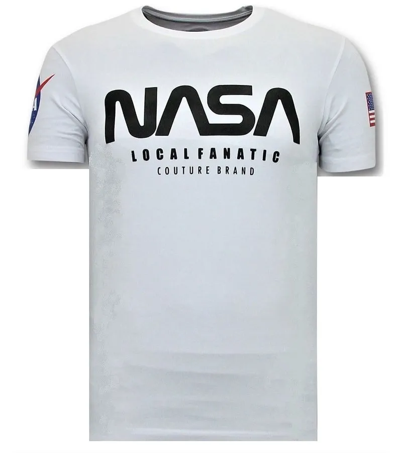 CAMISETA DE HOMBRE  NASA AMERICAN  BLANCO