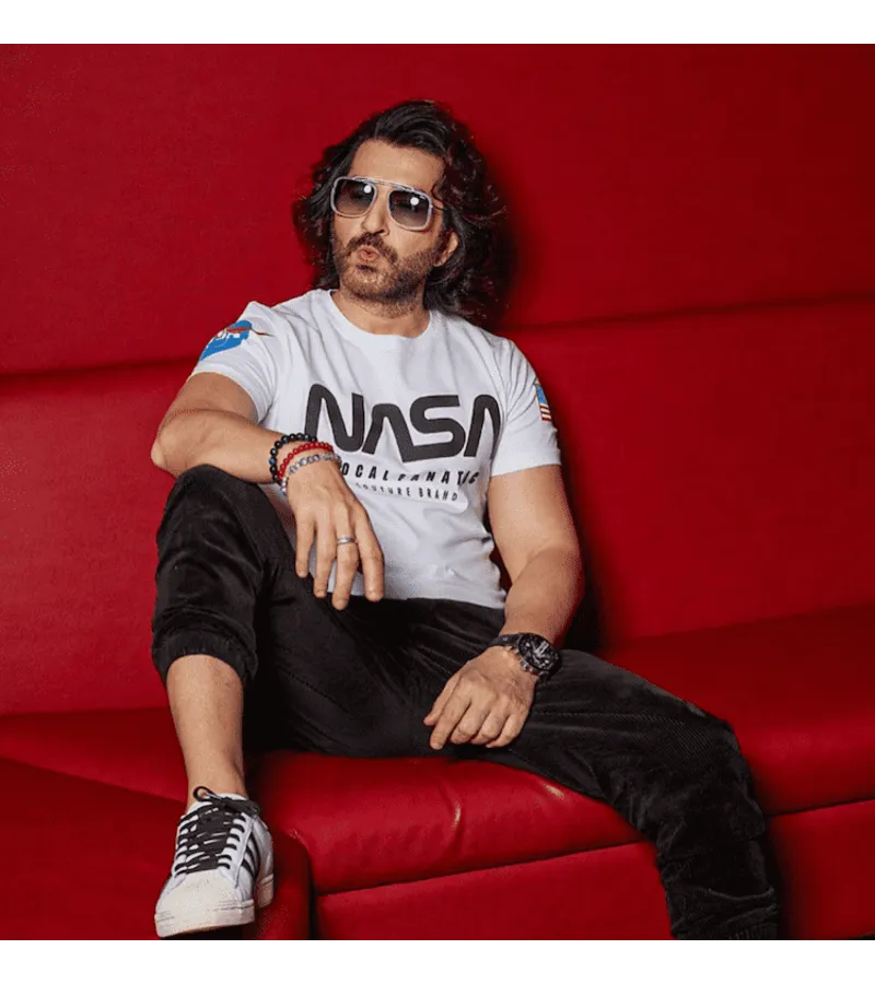 CAMISETA DE HOMBRE  NASA AMERICAN  BLANCO