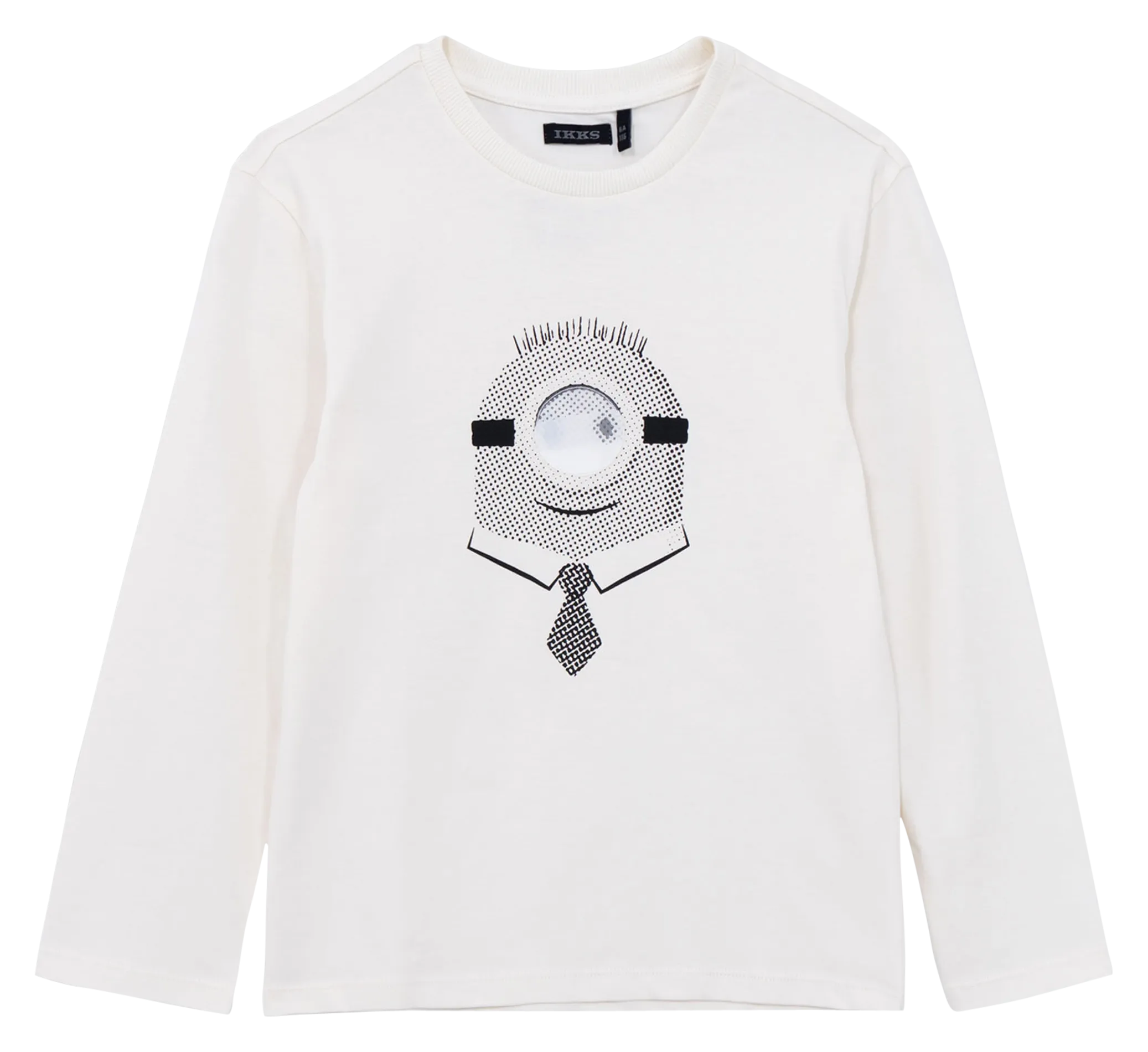 Camiseta de manga corta con cuello redondo serigrafiada en blanco