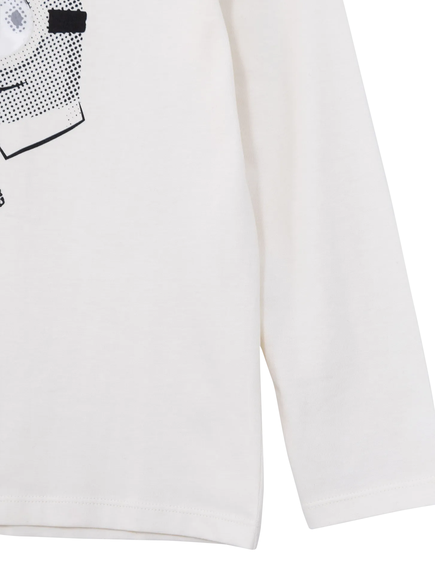 Camiseta de manga corta con cuello redondo serigrafiada en blanco