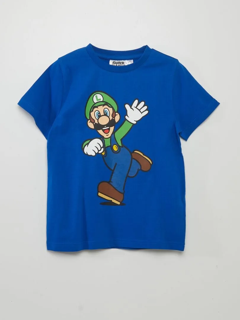 CAMISETA DE MANGA CORTA 'SUPERMARIO'  AZUL