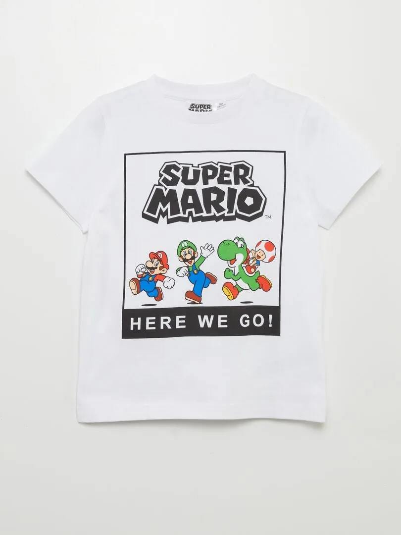 CAMISETA DE MANGA CORTA 'SUPERMARIO'  BLANCO