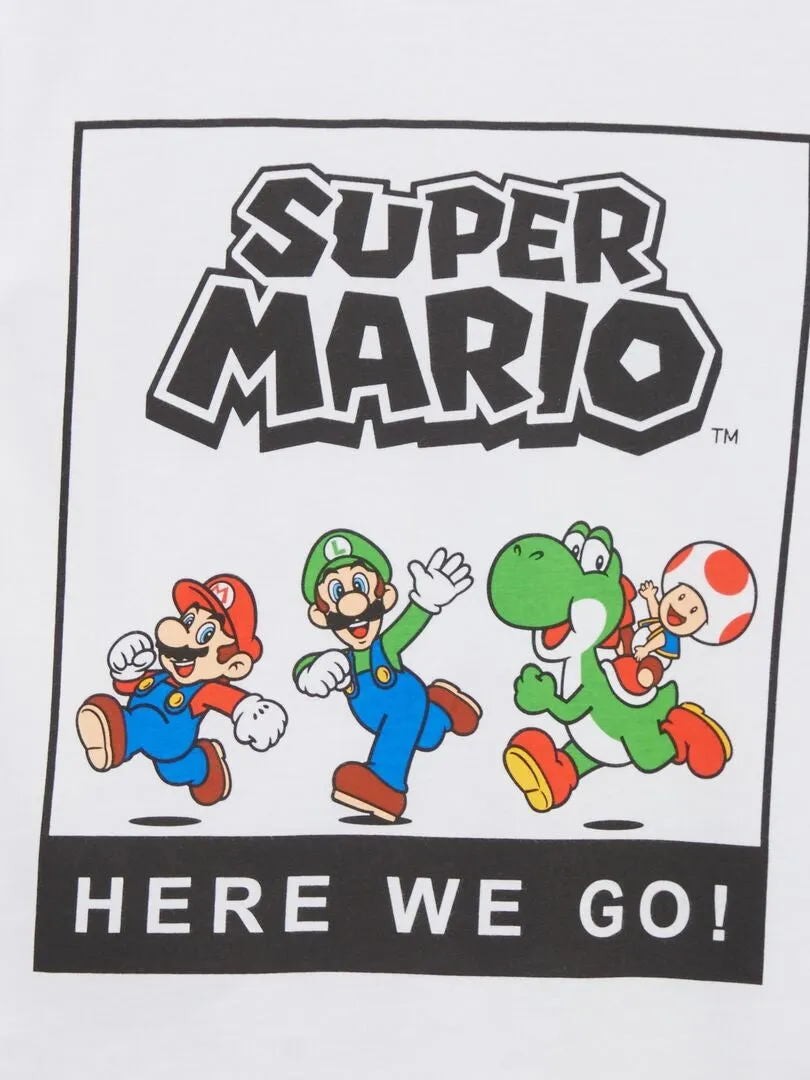 CAMISETA DE MANGA CORTA 'SUPERMARIO'  BLANCO