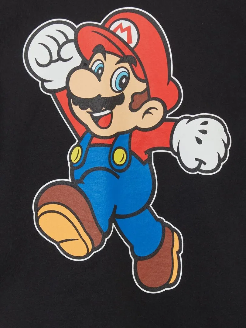 CAMISETA DE MANGA CORTA 'SUPERMARIO'  NEGRO